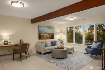 The bonus room could be used as an office, TV room or converted to another bedroom as it has an attached 3/4 bathroom.