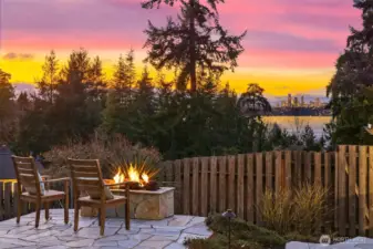 The perfect place to sit with gas fireplace and enjoy beautiful sunsets.