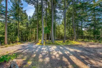 Circular driveway.