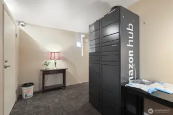 Enjoy package security with Amazon Lockers in the 1st floor rear lobby.