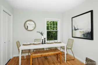 Dining room with walk-in pantry to your left