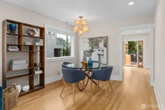 Elegant dining space designed to host both intimate dinners and larger gatherings with ease.