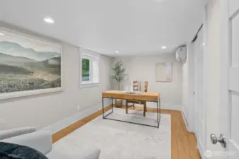 Optional 4th bedroom or office space featuring a large closet and efficient mini-split for year-round comfort.