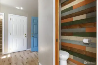 Half bath and mud room entrance