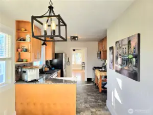 Kitchen leading to front room.
