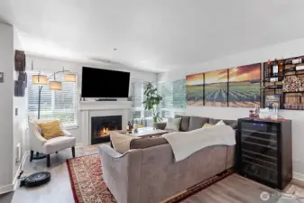 Wood blinds with lots of natural light