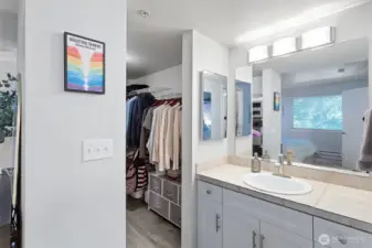 closet off bathroom