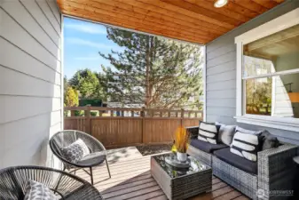 Covered Patio is your tucked away little oasis.