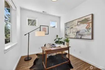 Office on main floor could make a great guest room with a sliding barn door.