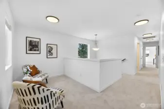 This conversation nook would be perfect for a study or yoga area.