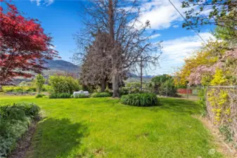 Gorgeous mature landscaping surrounds property with irrigated sprinkler systems.