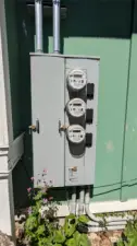 There is a separate electric meter for each of the three units.