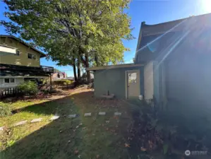 Side yard to back of home would be nice place for grilling and a fire pit.