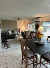 Dining area looking into living room