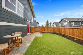 Fenced, easy-care yard