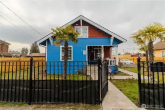 Front of the house with gated entry