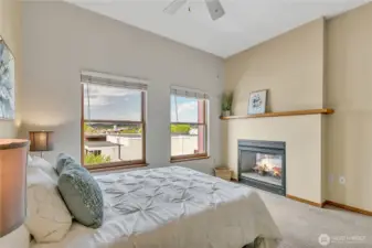 Love the cozy gas fireplace!