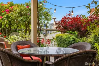 Enjoy city and Space Needle views from the Garden!