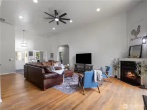 One of two fireplaces in the home. Perfect for getting cozy watching a movie or entertaining.