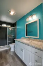 Bathroom w/ Tiled Step-in Shower