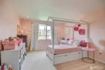 Big bedroom upstairs with tons of space and two walk in closets.