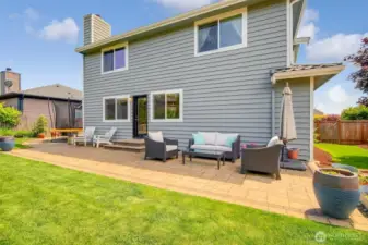 Sprinkler system makes taking care of your lawn easy.