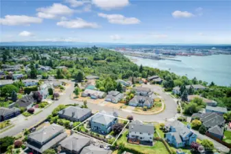 Quiet deadend street with beautiful views.