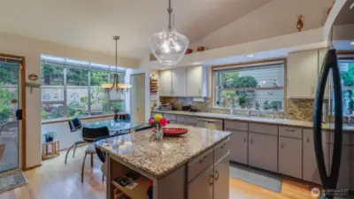 A different view of the the kitchen and eating nook.