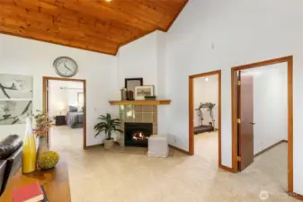 French doors to the vast yard and deck.