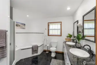Primary Bath with walk-in shower.