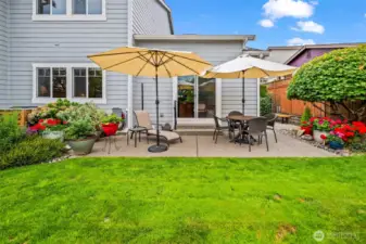 This back patio is ideally suited for BBQ grilling and relaxing.