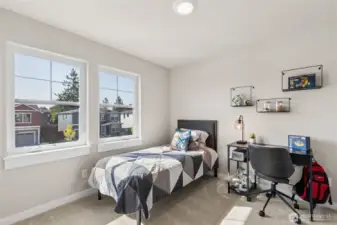 One of three upstairs bedrooms!