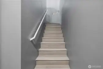 Stairs to living area