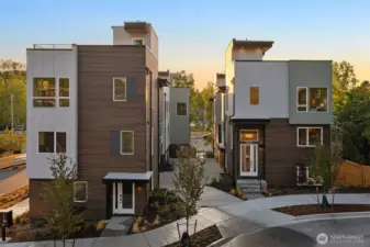 Each residence tells a unique story, unified by sophisticated materials and standout curb appeal. (photo is of model home)