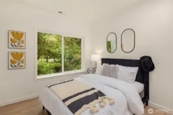 Second bedroom is big enough for a queen bed, and has reach in closet for storage