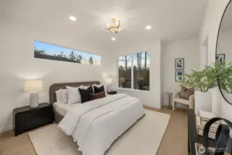 Retreat upstairs to a relaxing primary suite.