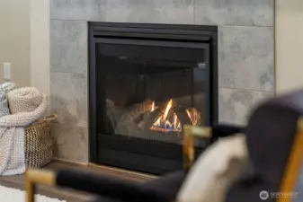 The cozy gas fireplace is a a natural gathering spot.
