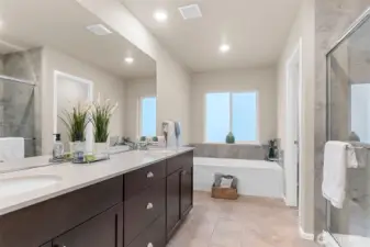 Elevated ceilings add elegance.