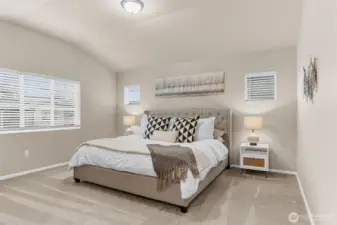 The primary bedroom.