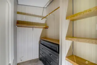 Walk-in closet in the primary bedroom