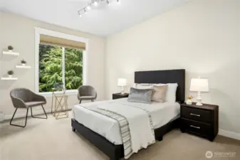 Bedroom on the main floor with the 3/4th Bathroom
