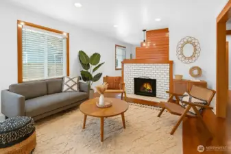 Living room virtually staged.
