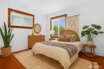 Bedroom virtually staged.