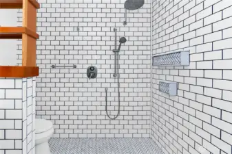 Giant, open shower.