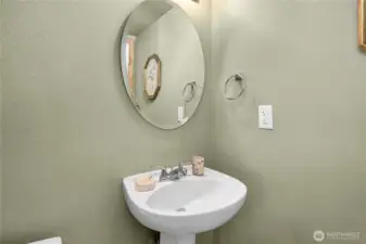 Powder room on lower level