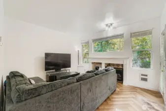 Enjoy cozy nights by the fire in your inviting family room.