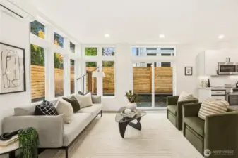 Open and bright living room.