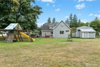 Large yard with play set
