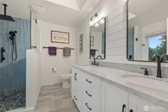 Remodeled Primary Bath with heated floors!