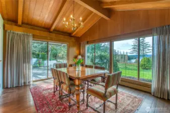 The Dining room has spectacular views of Pole Pass.